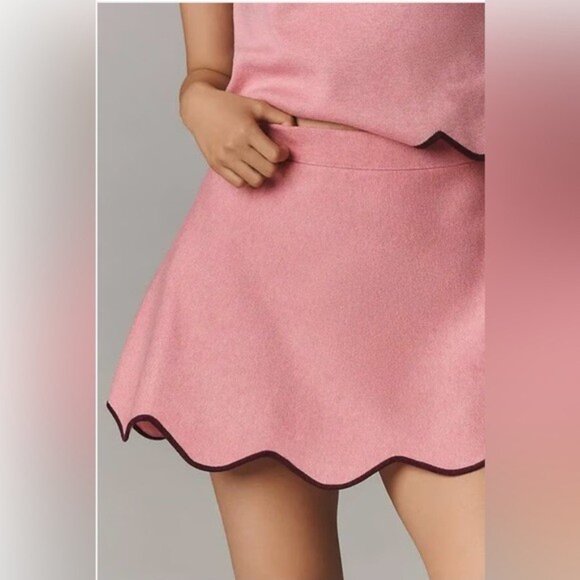 NWT Size L - Maeve scalloped-hem mini skirt Candy Pink (NWT US$ 98) - Picture 8 of 13